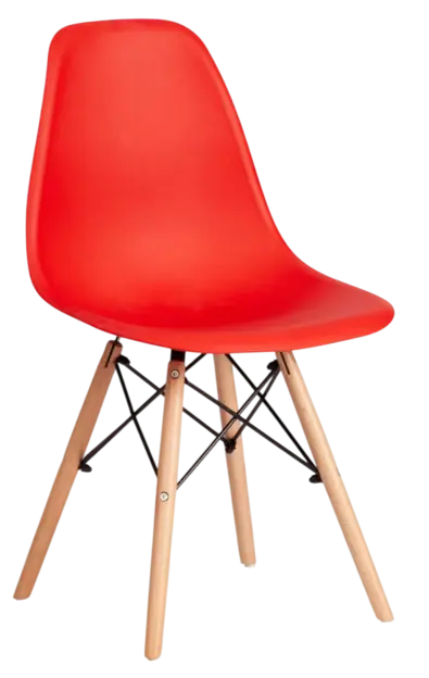 Стулья Имс (Eames) Стул Синди Имс, Пластик красный/ каркас дерево