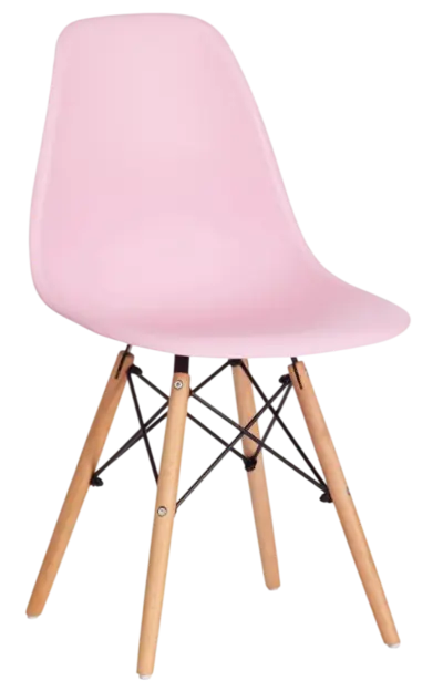 Стулья Имс (Eames) Стул Синди Имс, Пластик светло-розовый/ каркас дерево